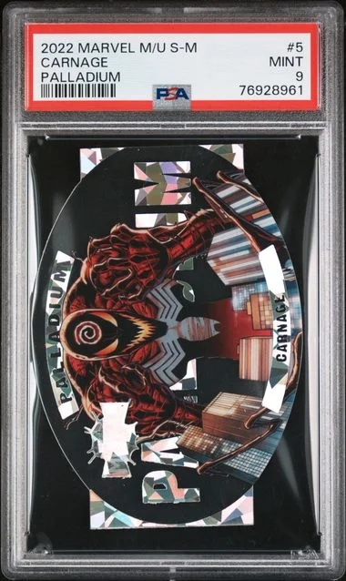 2022 SkyBox Carnage Marvel Metal Universe Spider-Man Palladium #5 card image
