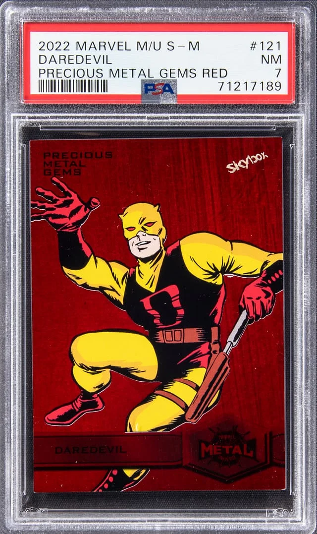 2022 SkyBox Daredevil Marvel Metal Universe Spider-Man Precious Metal Gems Red #121 card image