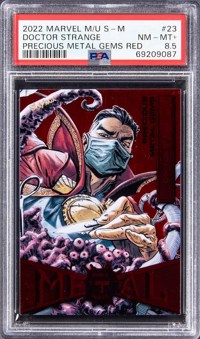 2022 SkyBox Doctor Strange Marvel Metal Universe Spider-Man Precious Metal Gems (PMG) Red #23 card image