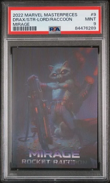 2022 SkyBox Drax/Rocket Raccoon/Star-Lord Marvel Masterpieces Mirage #9 card image