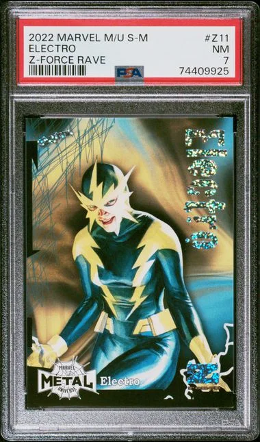 2022 SkyBox Electro Marvel Metal Universe Spider-Man Z-Force Rave #Z11 card image
