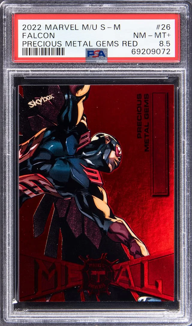 2022 SkyBox Falcon Marvel Metal Universe Spider-Man Precious Metal Gems (PMG) Red #26 card image