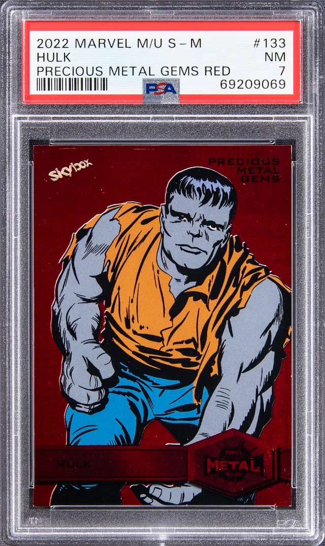 2022 SkyBox Hulk Marvel Metal Universe Spider-Man Precious Metal Gems (PMG) Red #133 card image