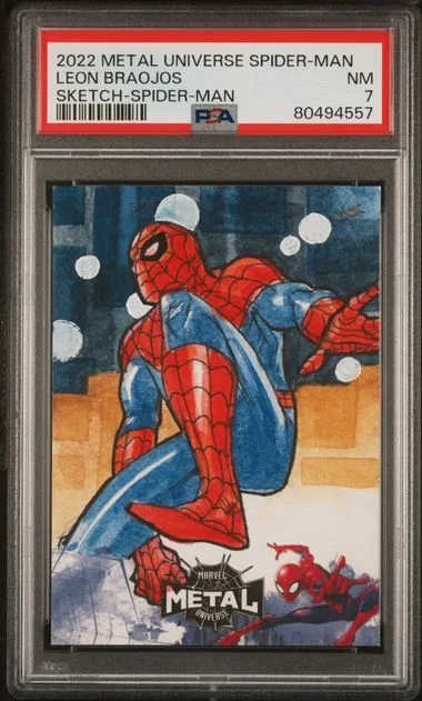 2022 SkyBox Marvel Metal Universe Spider-Man Sketch Cards Spider-Man Leon Braojos #no-number card image