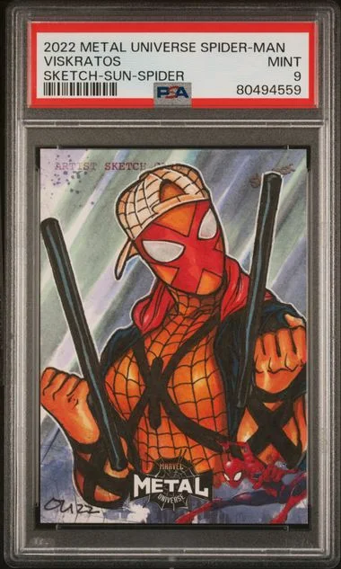 2022 SkyBox Marvel Metal Universe Spider-Man Sketch Cards Sun-Spider Viskratos #no-number card image