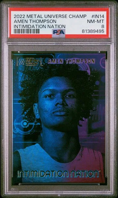 2022 SkyBox Metal Universe Champions Amen Thompson Intimidation Nation #IN14 card image