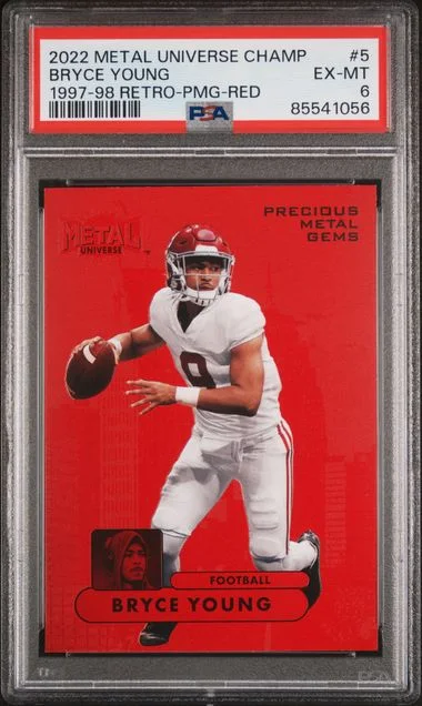 2022 SkyBox Metal Universe Champions Bryce Young 1997-98 Retro Metal Universe Champions Precious Metal Gems-Red #RMUC-5 card image