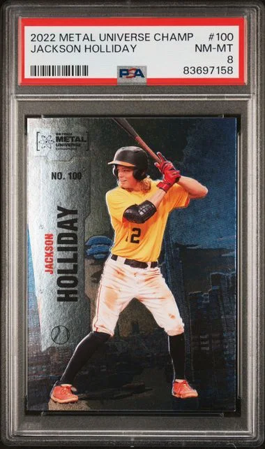 2022 SkyBox Metal Universe Champions Jackson Holliday #100 card image