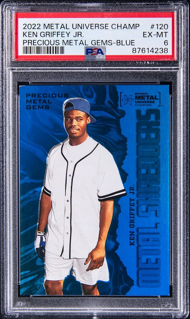 2022 SkyBox Metal Universe Champions Ken Griffey Jr. Precious Metal Gems (PMG) Blue #120 card image