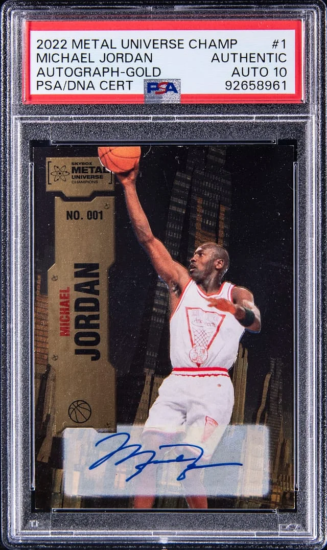 2022 SkyBox Metal Universe Champions Michael Jordan Autographs Gold #001 card image