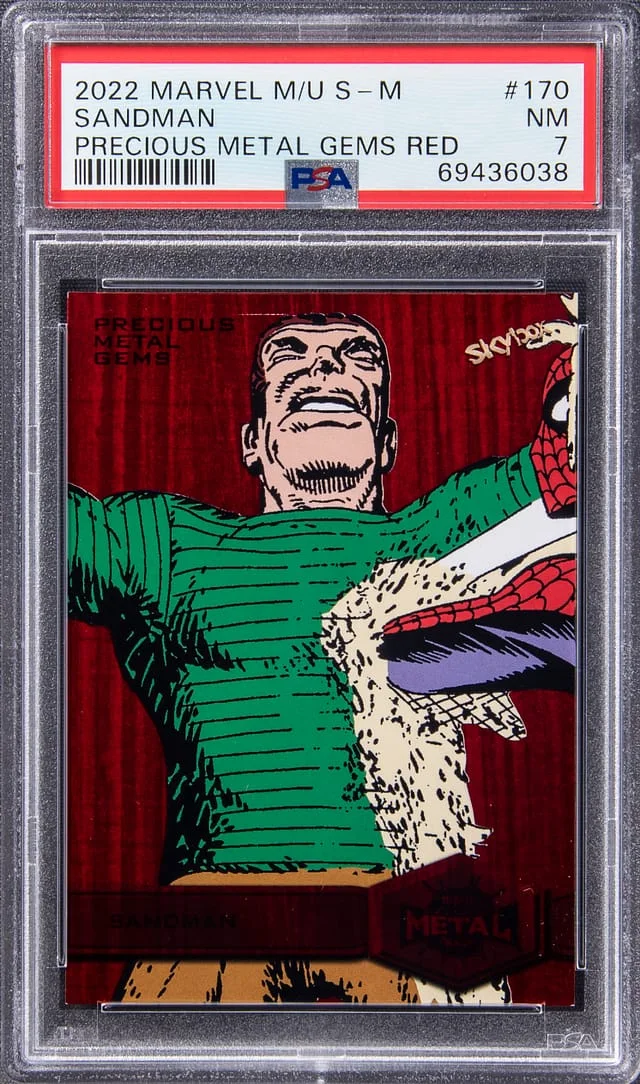 2022 SkyBox Sandman Marvel Metal Universe Spider-Man Precious Metal Gems (PMG) Red #170 card image