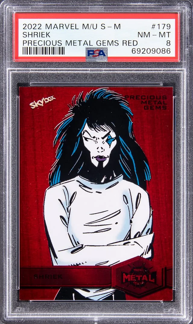 2022 SkyBox Shriek Marvel Metal Universe Spider-Man Precious Metal Gems (PMG) Red #179 card image