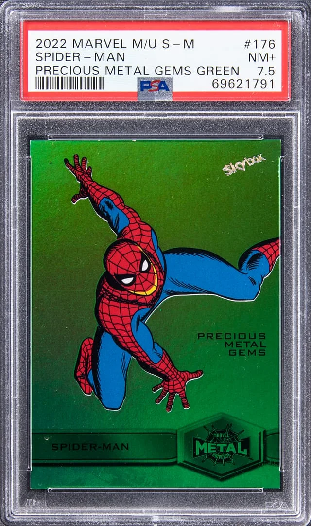 2022 SkyBox Spider-Man Marvel Metal Universe Precious Metal Gems (PMG) Green #176 card image