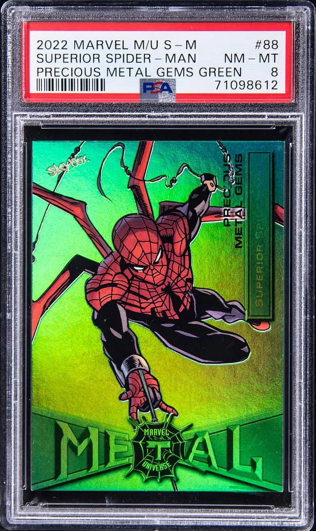 2022 SkyBox Superior Spider-Man Marvel Metal Universe Spider-Man Precious Metal Gems (PMG) Green #88 card image