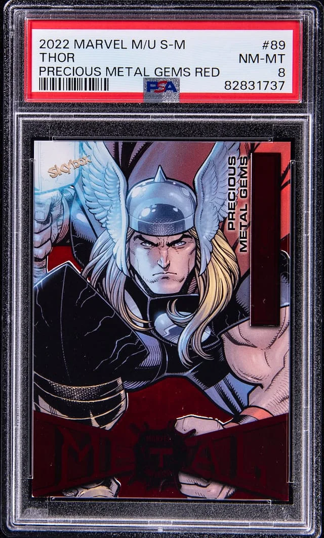 2022 SkyBox Thor Marvel Metal Universe Spider-Man Precious Metal Gems (PMG) Red #89 card image