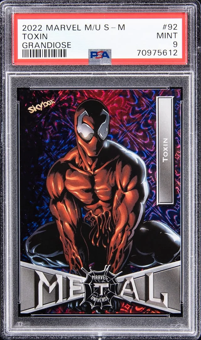 2022 SkyBox Toxin Marvel Metal Universe Spider-Man Grandiose #92 card image