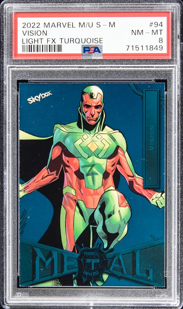 2022 SkyBox Vision Marvel Metal Universe Spider-Man Light FX Turquoise #94 card image