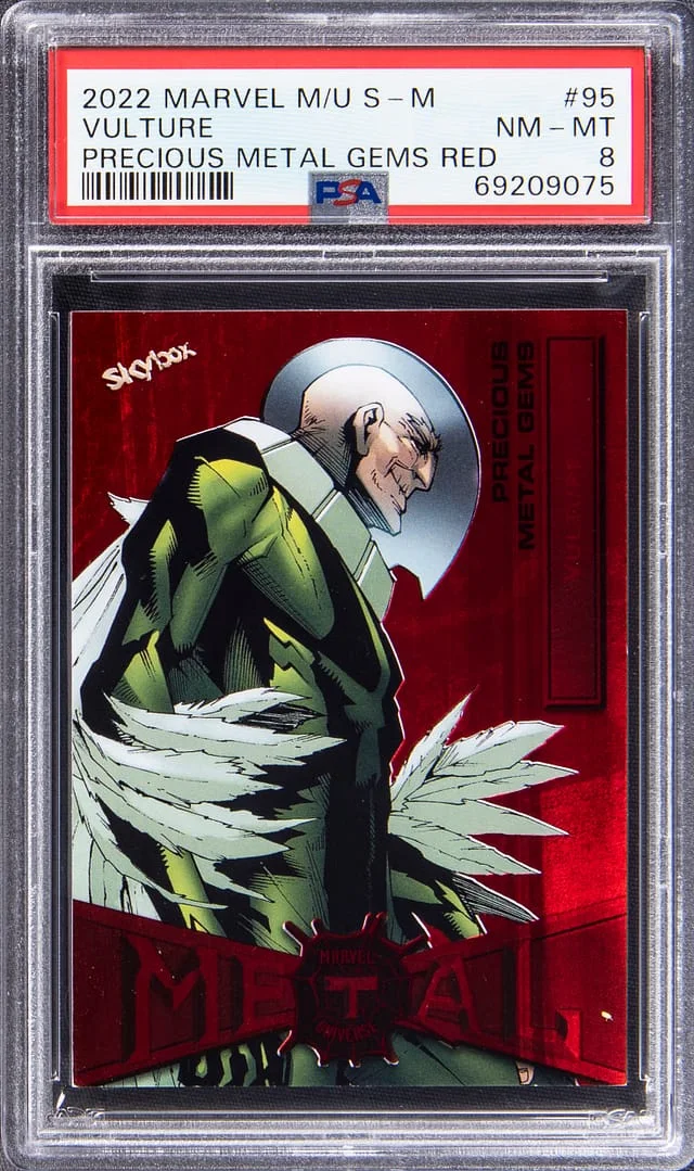 2022 SkyBox Vulture Marvel Metal Universe Spider-Man Precious Metal Gems (PMG) Red #95 card image