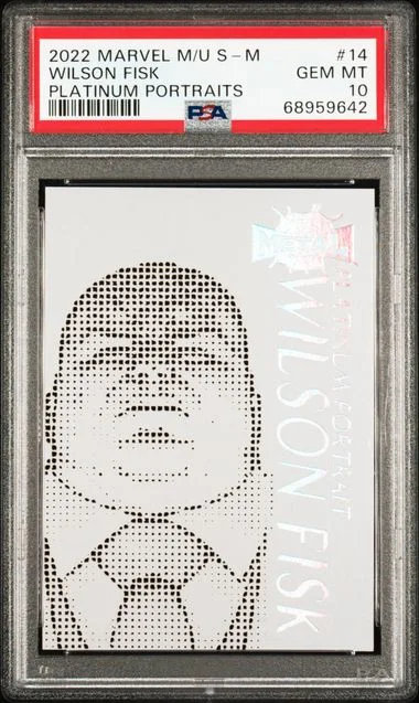 2022 SkyBox Wilson Fisk Marvel Metal Universe Spider-Man Platinum Portraits #14 card image