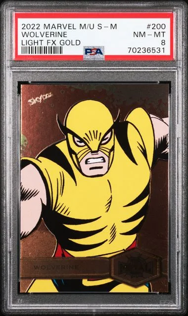 2022 SkyBox Wolverine Marvel Metal Universe Spider-Man Light FX Gold #200 card image