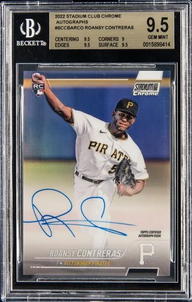 2022 Stadium Club Chrome Autographs Sccbarco Roansy Contreras #no-number card image
