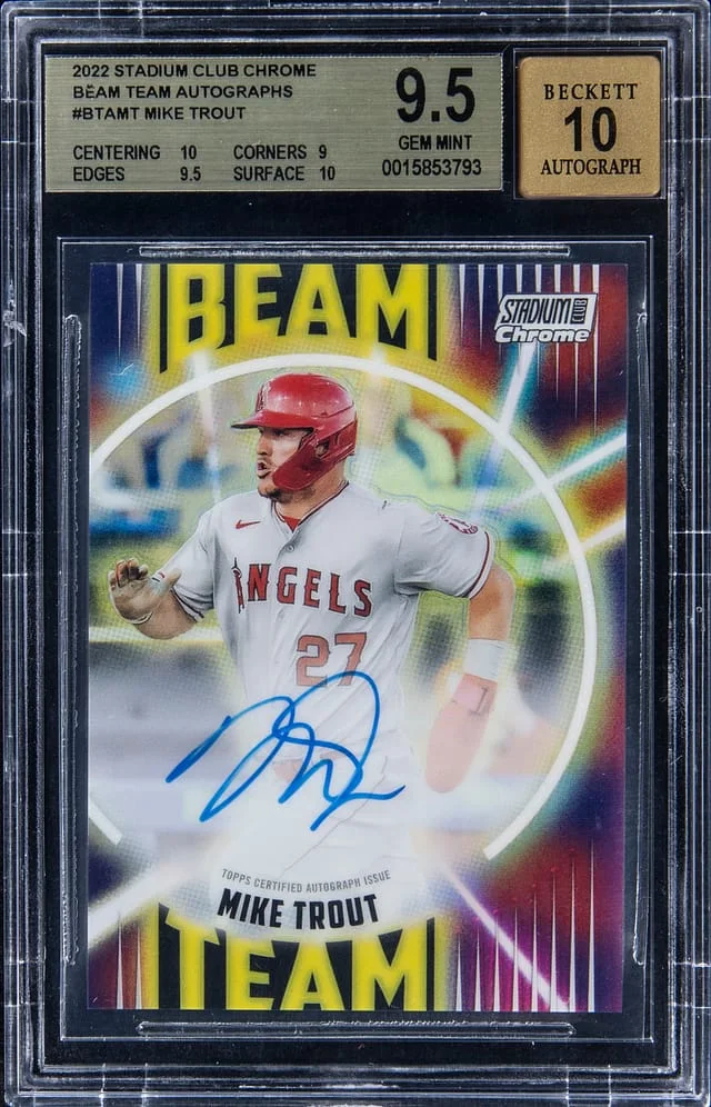 2022 Stadium Club Mike Trout Beam Team Autographs #BTAMT card image