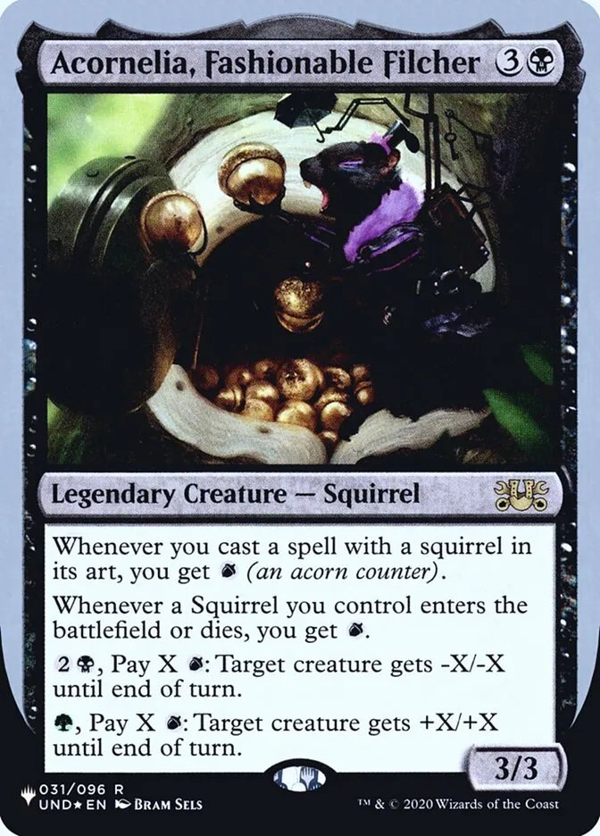 2022 The List (Unfinity Foil Edition) Acornelia, Fashionable Filcher rare #18 unlisted card image