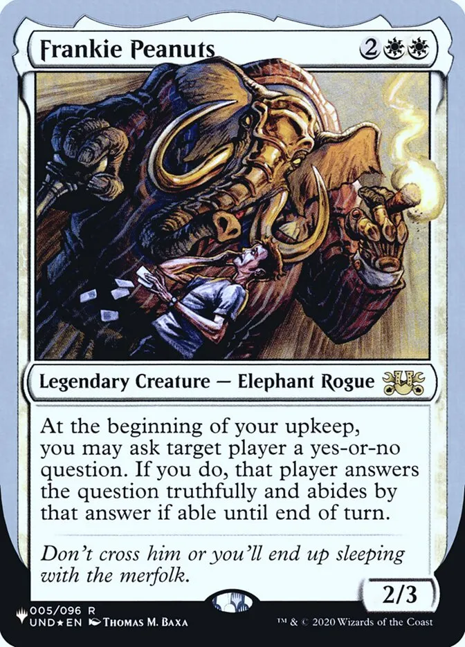 2022 The List (Unfinity Foil Edition) Frankie Peanuts rare #4 unlisted card image