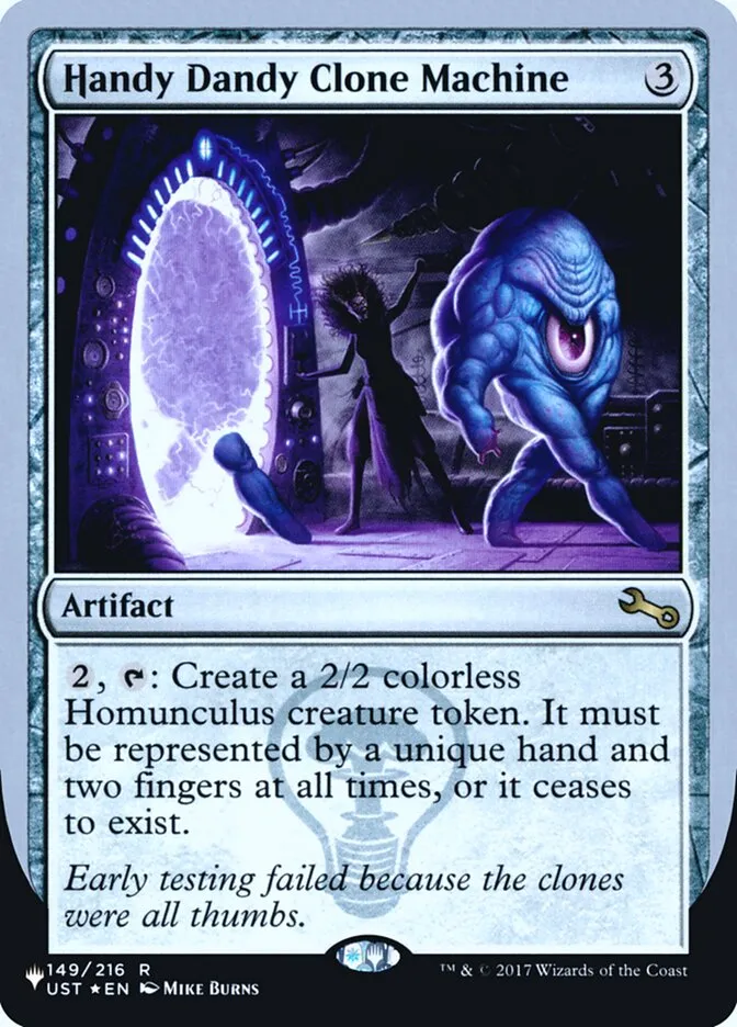 2022 The List (Unfinity Foil Edition) Handy Dandy Clone Machine rare #57 unlisted card image