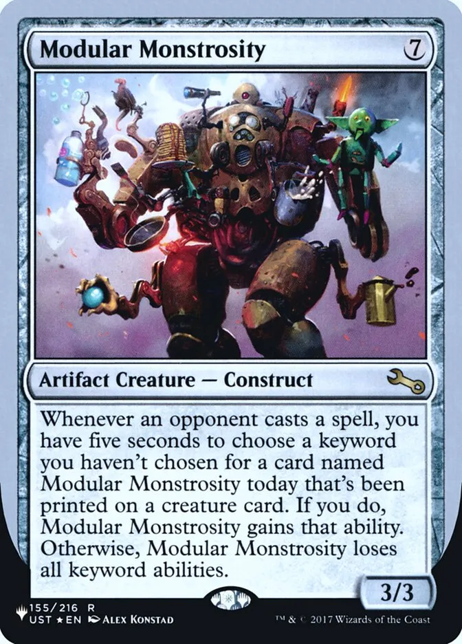 2022 The List (Unfinity Foil Edition) Modular Monstrosity rare #59 unlisted card image