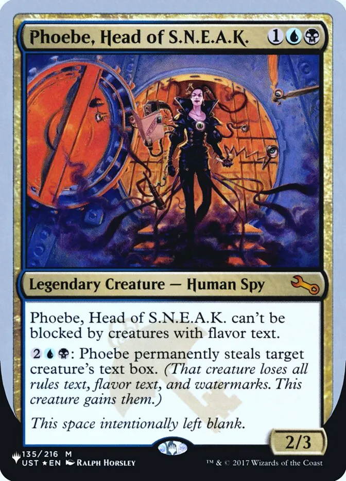 2022 The List (Unfinity Foil Edition) Phoebe, Head of S.N.E.A.K. mythic #52 unlisted card image