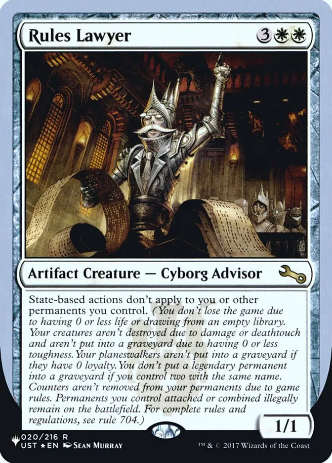 2022 The List (Unfinity Foil Edition) Rules Lawyer rare #7 unlisted card image