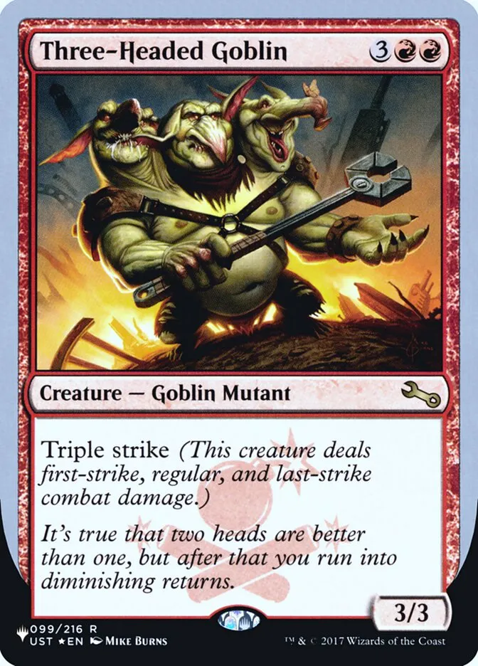 2022 The List (Unfinity Foil Edition) Three-Headed Goblin rare #31 unlisted card image