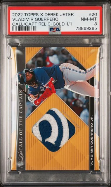 2022 Topps 20 Vladimir Guerrero X Derek Jeter: Call Of The Captain Relics Gold #1/1 card image