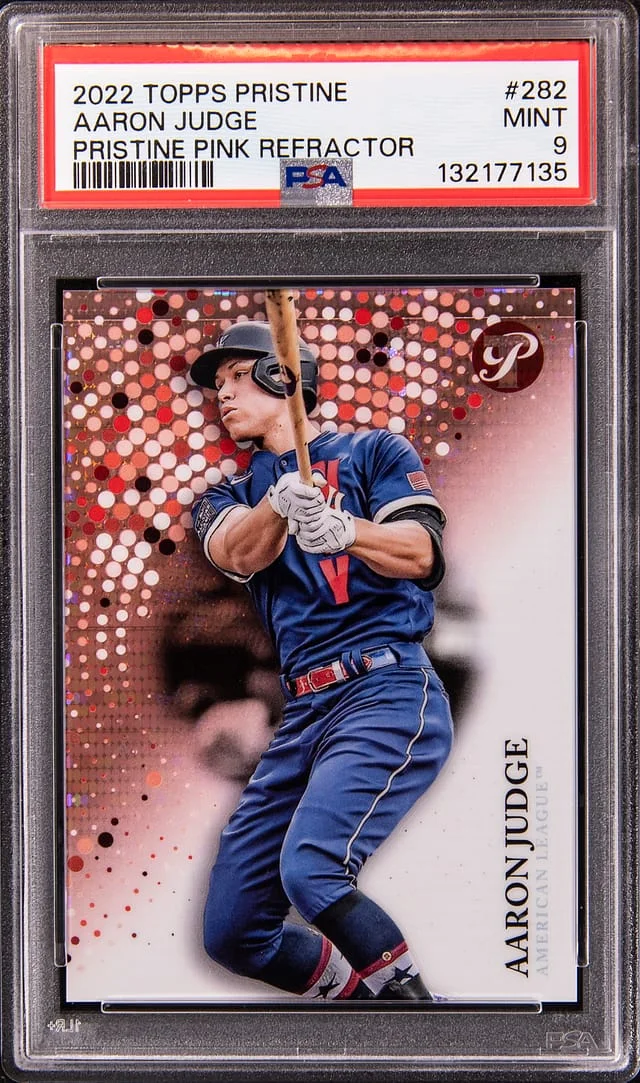 2022 Topps Aaron Judge Pristine Pink Refractor #282 card image