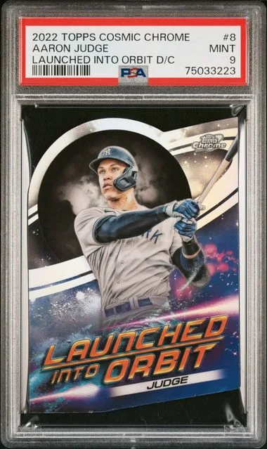 2022 Topps Aaron Judge Cosmic Chrome Launched Into Orbit Die-Cut #8 card image