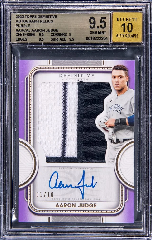 2022 Topps Aaron Judge Definitive Autographed Relic Collection #ARC-AJ card image