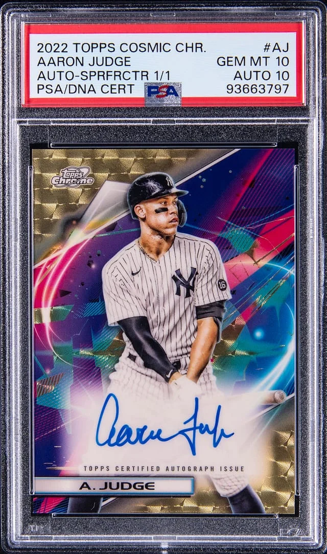 2022 Topps Aaron Judge Cosmic Chrome Autograph Superfractor #CCA-AJ card image