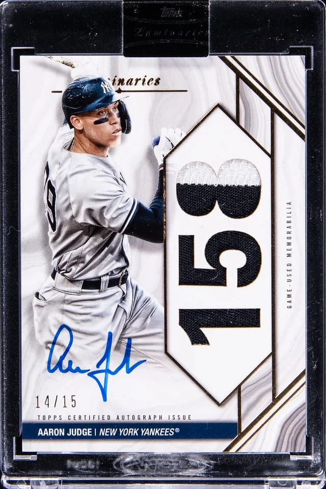 2022 Topps Aaron Judge Luminaries Home Run Kings Autographed Patches #HRKAP-AJ card image