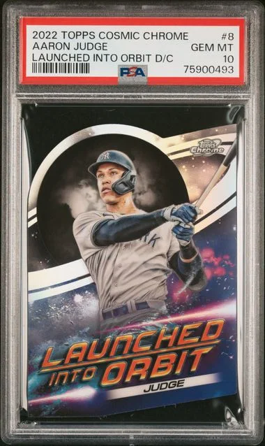 2022 Topps Aaron Judge Cosmic Chrome Launched Into Orbit Die-Cut #LIO-8 card image