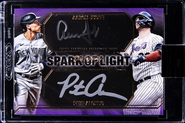 2022 Topps Aaron Judge/Pete Alonso Luminaries Spark of Light Dual Autograph #SLDA-JA card image