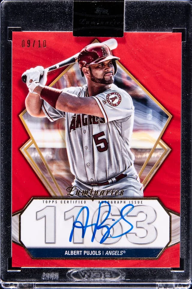 2022 Topps Albert Pujols Luminaries Hit Kings Autographs Red #HK-APU card image