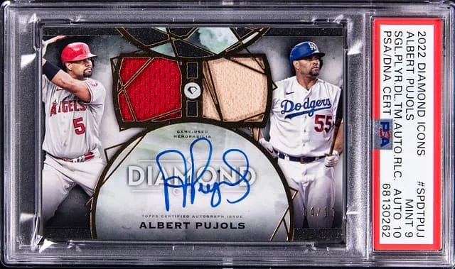 2022 Topps Albert Pujols Diamond Icons Dual Team Autograph Relic #SPDTPUJ card image