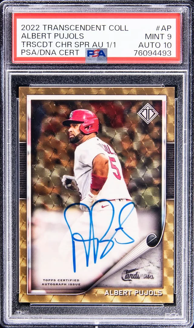 2022 Topps Albert Pujols Transcendent Collection Transcendent Chrome SuperFractor Autograph #TCASA-AP card image