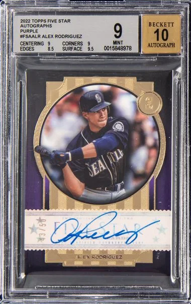 2022 Topps Alex Rodriguez Five Star Autographs Purple #FSA-ALR card image