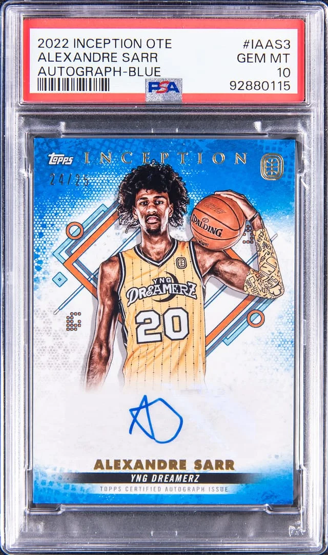 2022 Topps Alexander Sarr Inception OTE Autograph Blue #IAAS3 card image