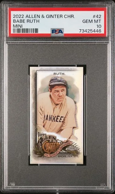2022 Topps Allen & Ginter Babe Ruth Chrome Mini #42 card image