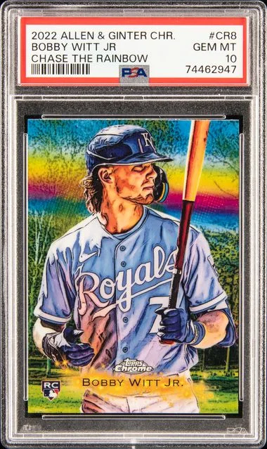 2022 Topps Allen & Ginter Bobby Witt Jr Chrome Chase The Rainbow #CR8 card image