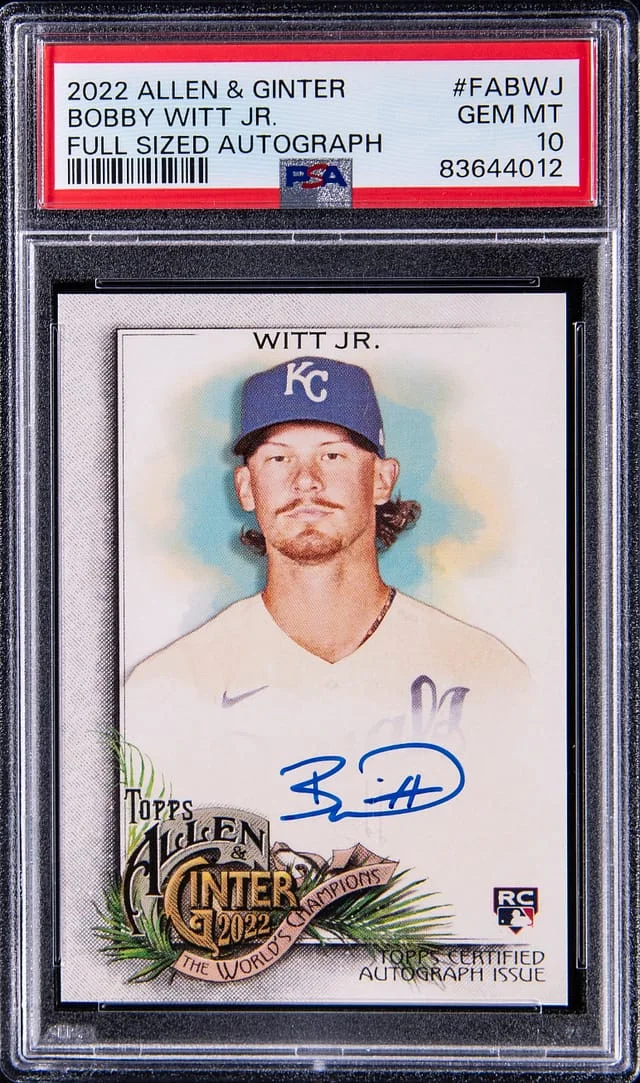 2022 Topps Allen & Ginter Bobby Witt Jr Full Sized Autograph #FABWJ card image