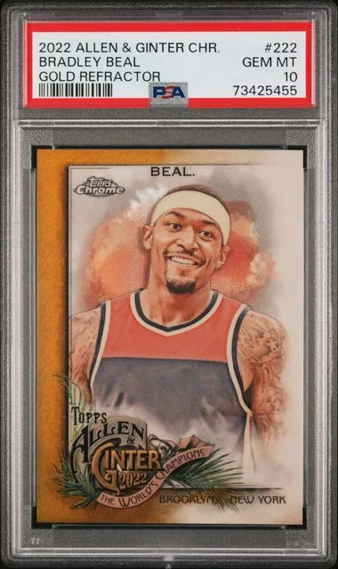 2022 Topps Allen & Ginter Bradley Beal Chrome Gold Refractor #222 card image